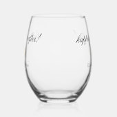 ハッピーエバーアフター 結婚記念日記念品 ステムなしワイングラス (右)