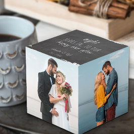 ハッピーエバーアフター 結婚記念日 スレート4枚写真 フォトキューブ