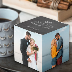 ハッピーエバーアフター 結婚記念日 スレート4枚写真 フォトキューブ