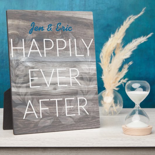 ハッピーエバーイ素朴ズウッドデザイン フォトプラーク (側面)