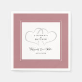 ハッピーエバーズ結婚婚約ほこりっぽいバラ スタンダードカクテルナプキン (正面)