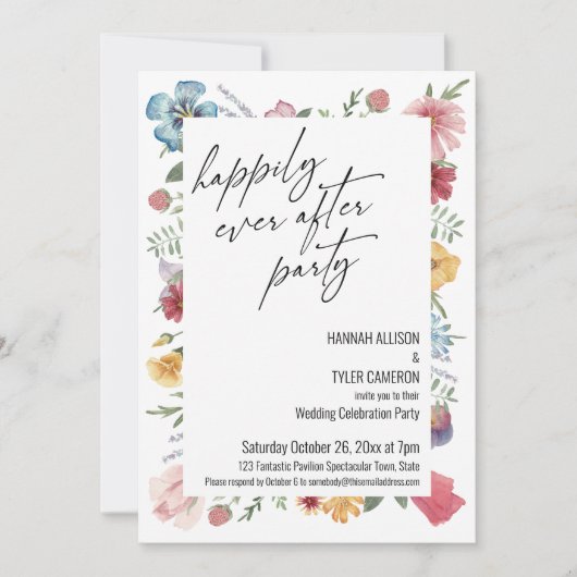 ハッピーエバーワイルドフラワーパーティー披露宴 招待状 (正面)