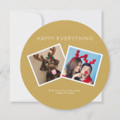 ハッピーエブリシング ゴールド ウィンター フォリアージ フォトカード 招待状 (正面)