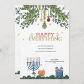 ハッピーエブリシング ホリデー グリーティング カード (正面/裏面)