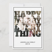 ハッピーエメリーイチング切り出しフォトホリデーカード シーズンカード (正面)