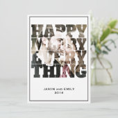 ハッピーエメリーイチング切り出しフォトホリデーカード シーズンカード (スタンド正面)