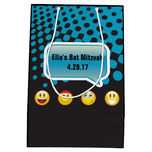 ハッピーエモジバーバルミツワー抱き枕 ミディアムペーパーバッグ (裏面)