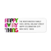 ハッピーエリはっきりしたスカラフルタイポグラフィ ラベル (正面)