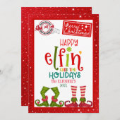 ハッピーエルフィングッドタイムホリデーカード シーズンカード (正面/裏面)