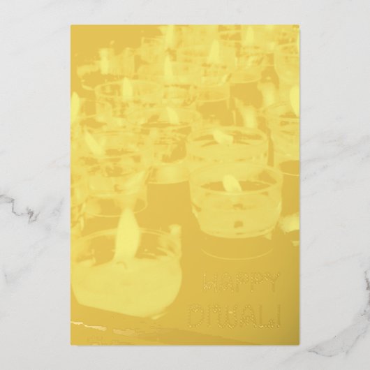 ハッピーエレガントディワリろうそく金箔シャイニーカード 箔シーズンカード (正面)