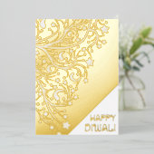 ハッピーエレガントディワリ星ゴールドフォイル光沢カード 箔シーズンカード (立ち正面)