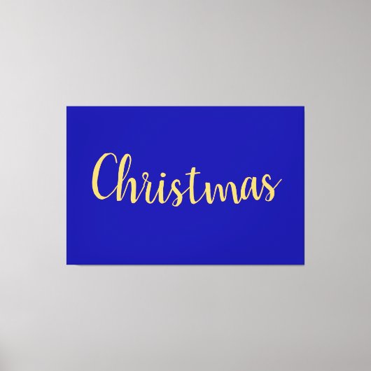 ハッピーエレガントブルー王室のクリスマスのミニマリスト キャンバスプリント (正面)
