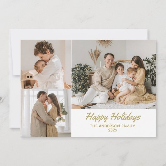 ハッピーエレガントホリデーズフォトクリスマスカード シーズンカード (正面)