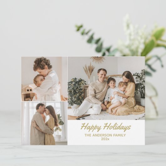 ハッピーエレガントホリデーズフォトクリスマスカード シーズンカード (スタンド正面)