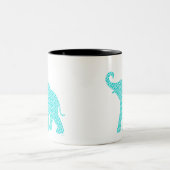 ハッピーエレファントアートターコイズパタモダンーン ツートーンマグカップ (中央)