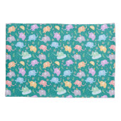 ハッピーエレファントガーデンパーティーw傘フラワーズ 枕カバー (裏面)