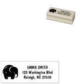 ハッピーエレファントキッズメール差出人住所ラベル ラバースタンプ (押印)