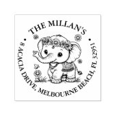 ハッピーエレファントテーマ セルフインキングスタンプ (デザイン)