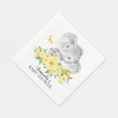 ハッピーエレファントニュートラルベビーシャワー紙ナプキンス スタンダードランチョンナプキン (角)