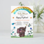 ハッピーエレファントレインボータウンベビーシャワー 招待状 (スタンド正面)