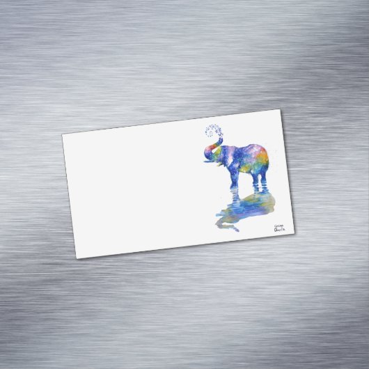 ハッピーエレファント水絵画彩  マグネット名刺 (インサイチュ)
