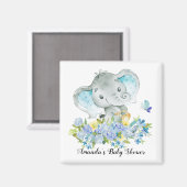 ハッピーエレファント男の赤ちゃんシャワー特典 マグネット (正面/裏面)