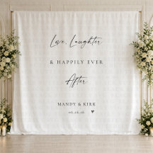 ハッピーエンドの愛と笑いの結婚式背景バナー