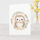 ハッピーオウル カード (黄色い花)