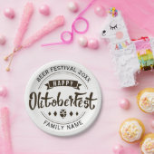 ハッピーオクトバーフェストモダンタイポグラフィテンプレート ペーパープレート (パーティー)