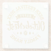 ハッピーオクトバーフェストモダンタイポグラフィビールフェスティバル ガラスコースター (裏面)