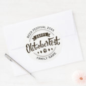 ハッピーオクトーバーフェストモダンタイポグラフィテンプレート2 ラウンドシール (封筒)