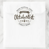 ハッピーオクトーバーフェストモダンタイポグラフィテンプレート2 ラウンドシール (バッグ)