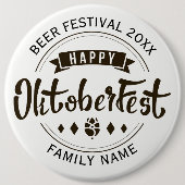 ハッピーオクトーバーフェストモダンタイポグラフィテンプレート4 缶バッジ (正面)