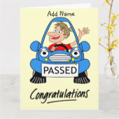 ハッピーオスが運転テストカードに合格 カード (黄色い花)