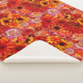 ハッピーオレンジフラワーフィールドガーデン シェルパブランケット (3/4)