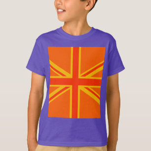 ハッピーオレンジユニオンジャックブリティッシュ国旗スワッグ Tシャツ