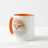 ハッピーオレンジ子猫顔 マグカップ (正面左)