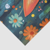 ハッピーオレンジ色の猫お洒落の花の切り離し 薄葉紙 (詳細)