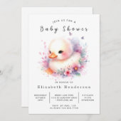 ハッピーオンラインアヒル赤ちゃんシャワー 招待状 (正面/裏面)