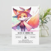 ハッピーオンラインキツネ誕生日 招待状 (スタンド正面)