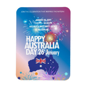 ハッピーオーストラリアの日1月26日の花火フェスティバル マグネット