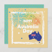 ハッピーオーストラリアの日1月26日モダン シーズンカード (正面/裏面)