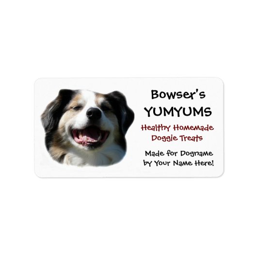 ハッピーオーストラリアカスタム羊飼い犬トリートレーベル ラベル (正面)