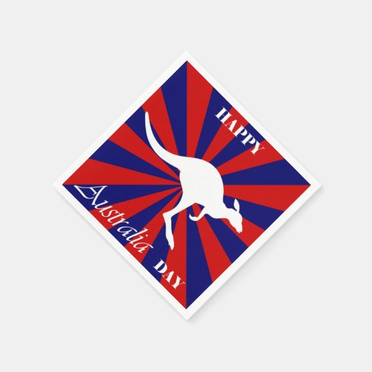 ハッピーオーストラリアデイオーストラリアカンガルー スタンダードカクテルナプキン (角)