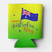 ハッピーオーストラリアデイフラッググリーン金ゴールドスタッビーホルダー 缶クーラー (正面)