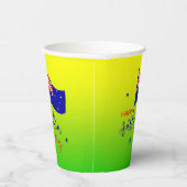 ハッピーオーストラリアデイフラッググリーン金ゴールド 紙コップ (右)