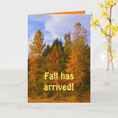 ハッピーオータムグリーティングカード、かわいらし秋山地 カード (黄色い花)