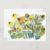 ハッピーオータムブラックアイスーザンワイルドフラワーズ ポストカード (正面/裏面)