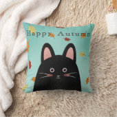 ハッピーオータムブラックキャット クッション (ブランケット)