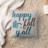 ハッピーオータム クォート グレー スロー ピロー (ブランケット)